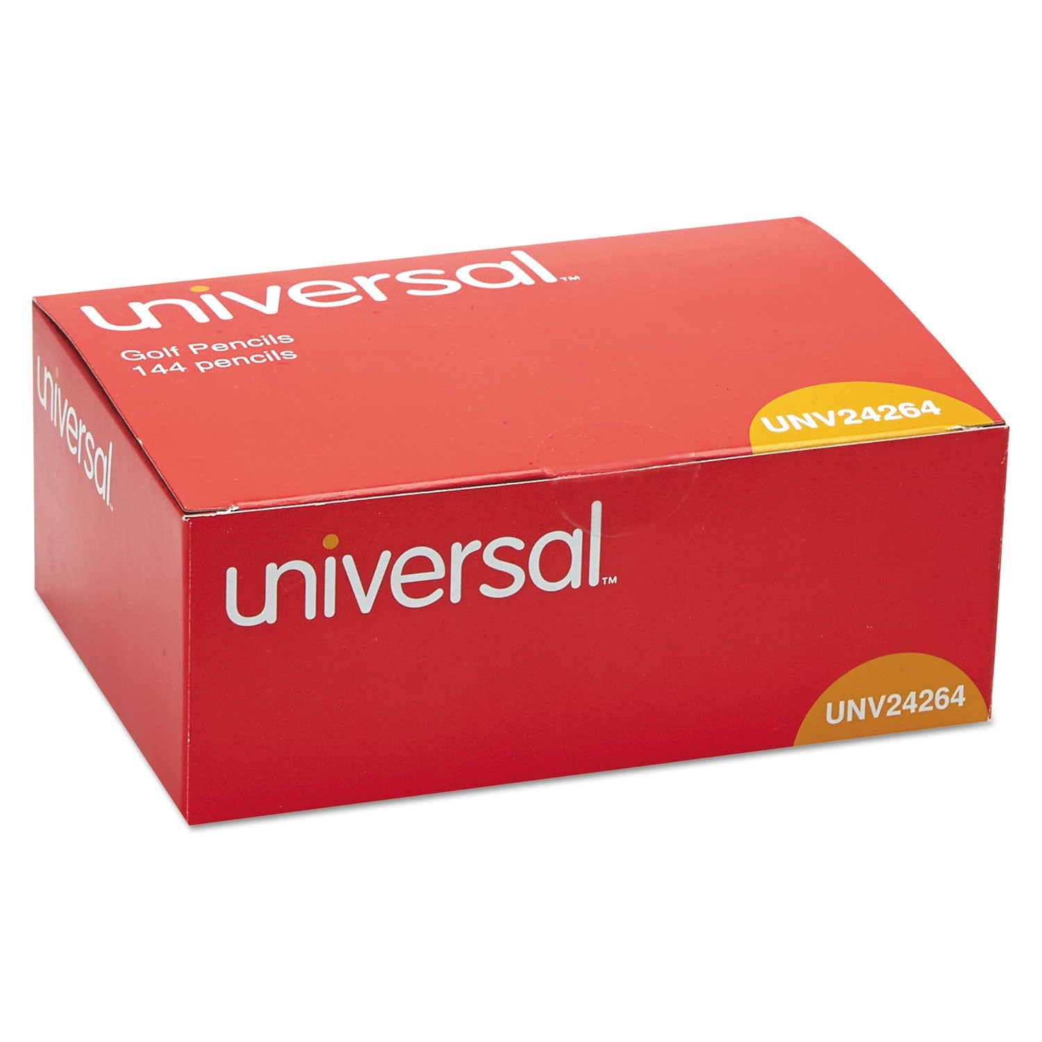 Universal Golf and Pew Pencil, HB (#2), Black Lead, Yellow Barrel, 144/Box