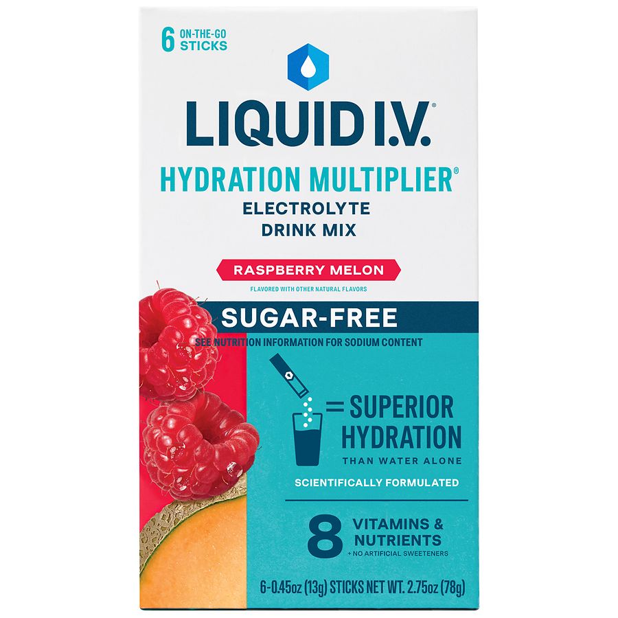 Liquid I.V. 6 Ct Sugar Free Raspberry Melon Case