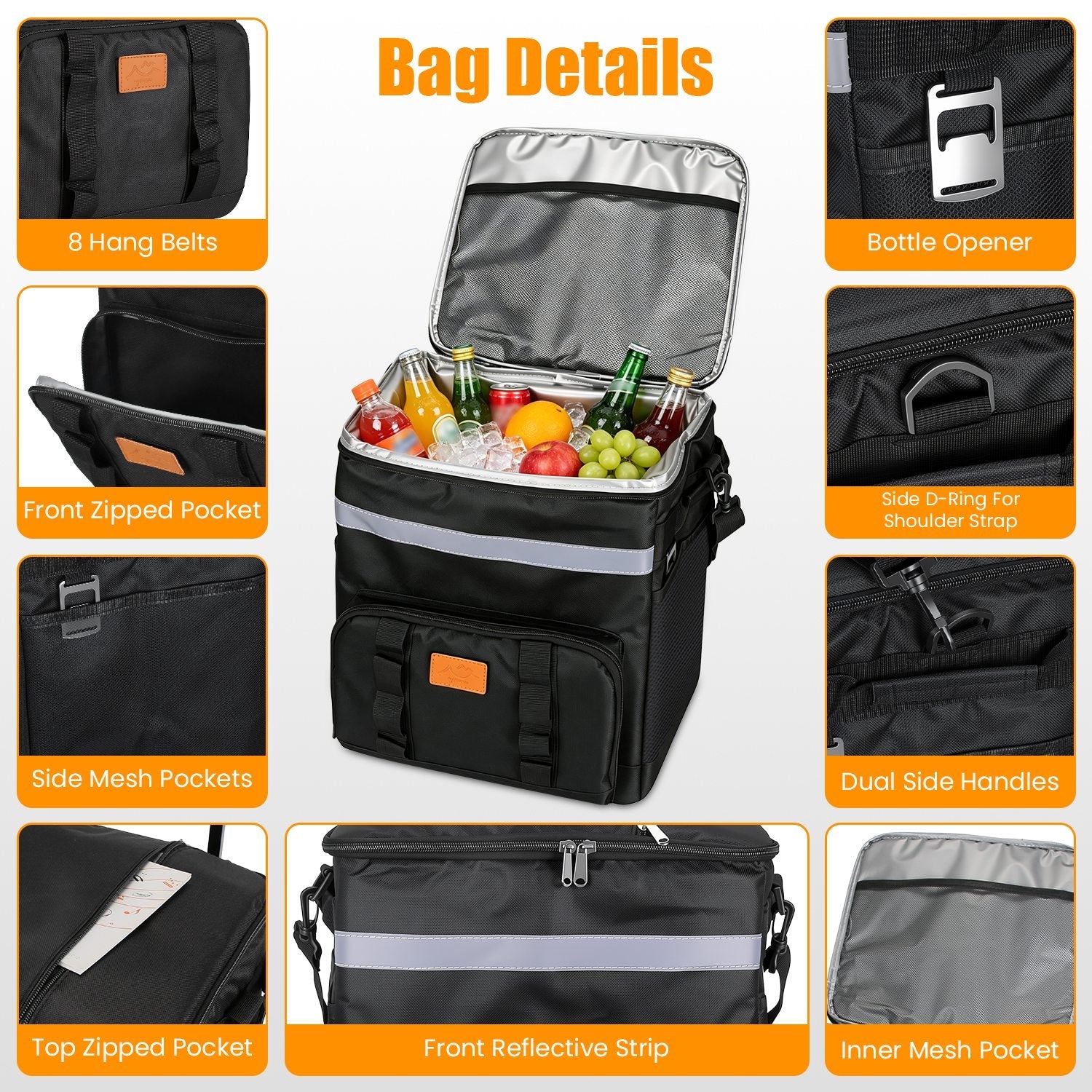 Rolling Cooler Bag with Wheels - 35L Insulated Collapsible