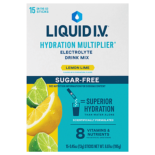 Liquid I.V.® Hydration Multiplier® Sugar-Free – Lemon Lime (15 Individual Sticks)