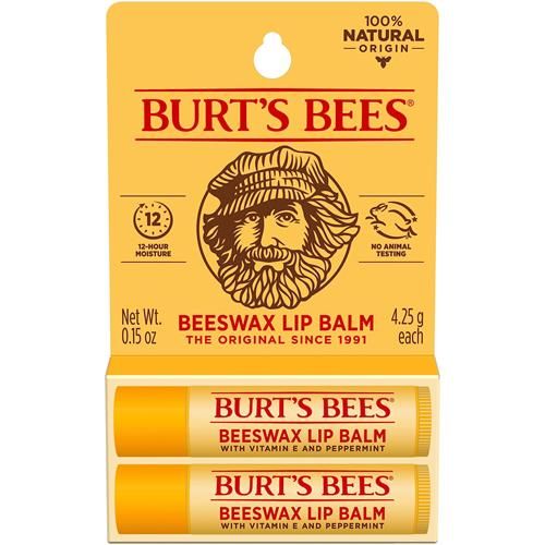 Burts Bees Lip Balm - Original Beeswax, Lip Moisturizer With Responsibly Sourced Beeswax, Tint-Free, Natural Origin Conditioning Treatment, 2 Tubes, 0.15 Oz.