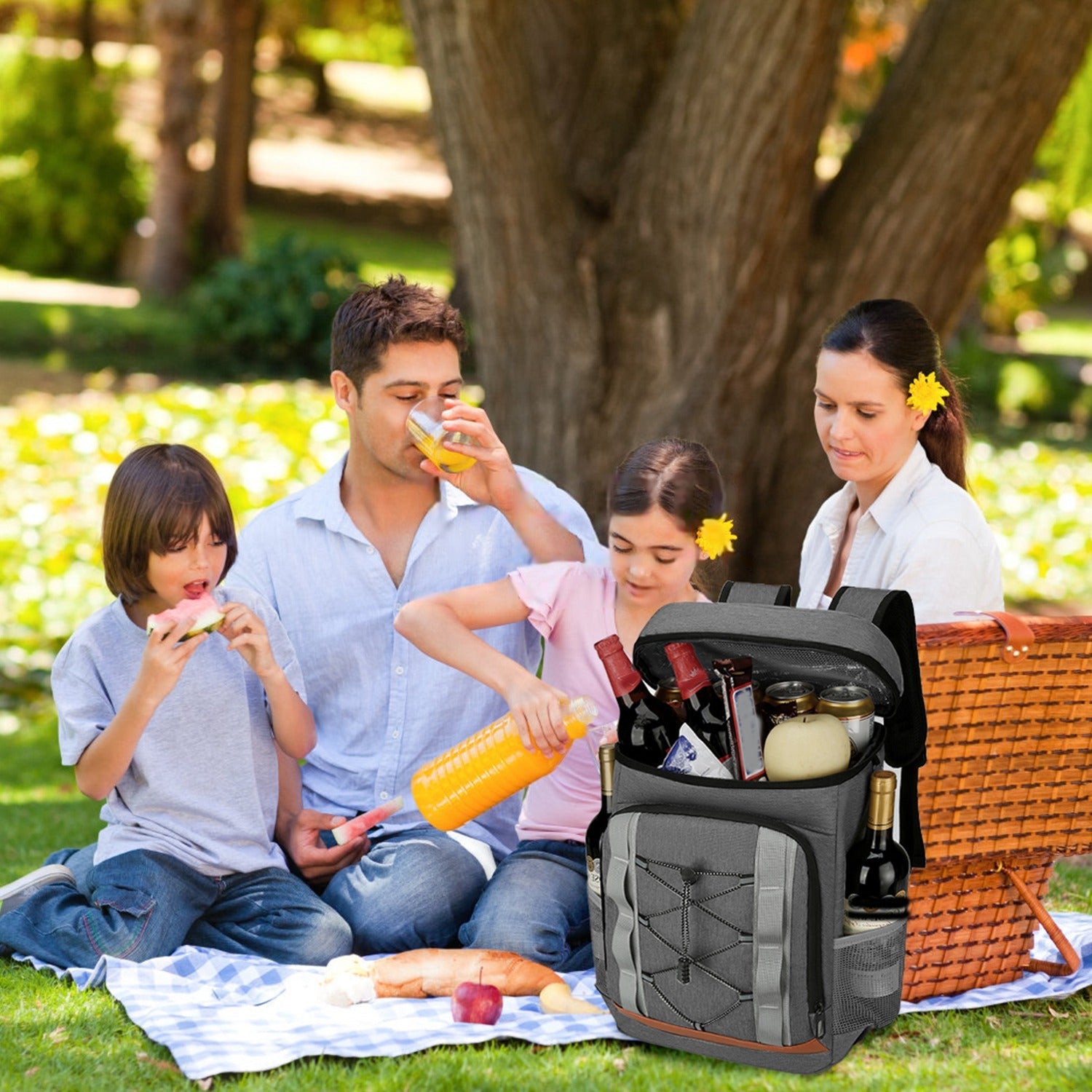 Cooler Backpack 36 Can Leakproof Insulated Cooler Backpack with 25L/6.6Gal for Picnic Camping Beach Hiking Fishing Travel