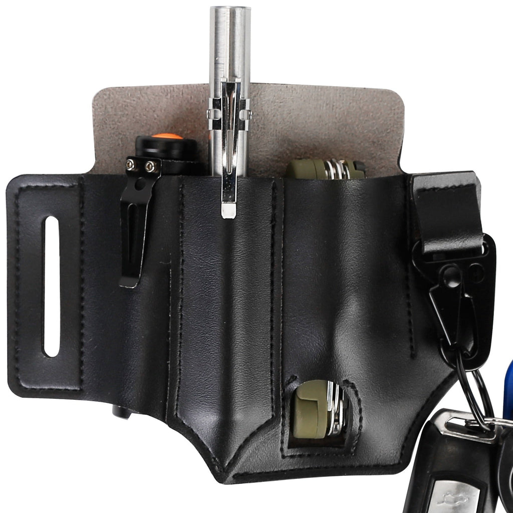 Multi-tool Sheath for Belt Leather EDC Pocket Organizer for Men EDC Leather Pouch Flashlight Sheath