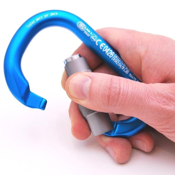 Aluminum Carabiner - Twist Lock (autolock) - HMS Pear Shape - Rated - For Rigging, Suspension