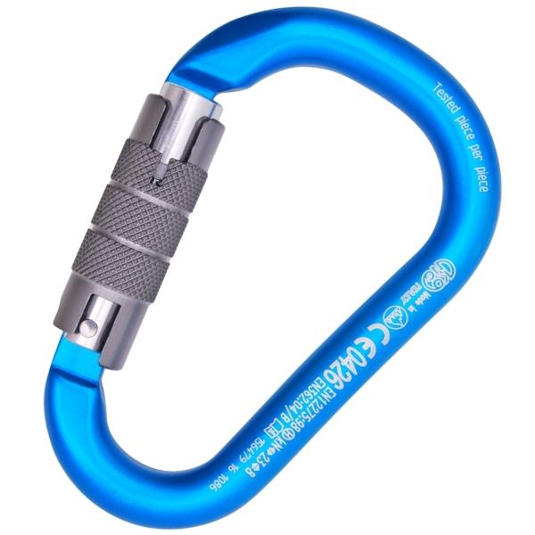 Aluminum Carabiner - Twist Lock (autolock) - HMS Pear Shape - Rated - For Rigging, Suspension