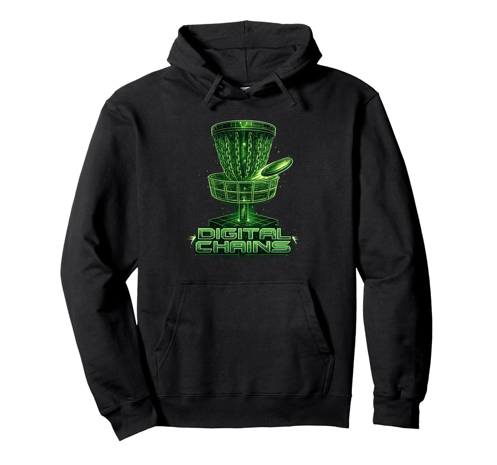 Digital Chains Disc Golf Cyber Hoodie - Fun Novelty Design for Adults