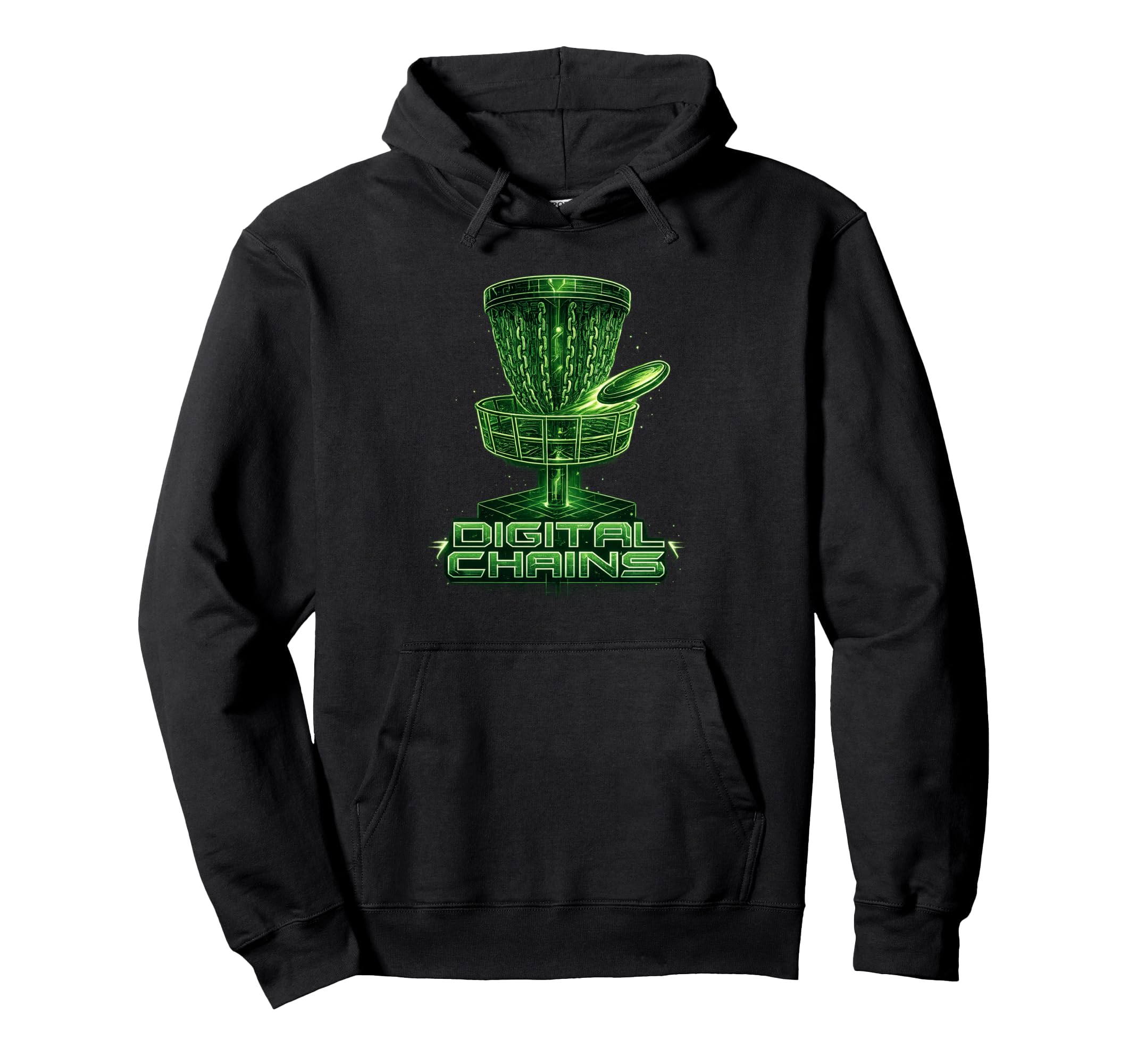 Digital Chains Disc Golf Cyber Hoodie - Fun Novelty Design for Adults