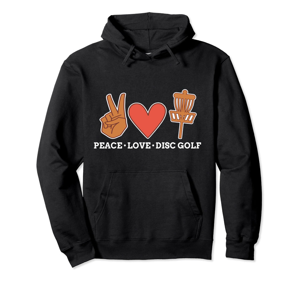 Peace Love Disc Golf Frisbee Golfer Hoodie - Trendy Graphic for Adults