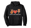 Peace Love Disc Golf Frisbee Golfer Hoodie - Trendy Graphic for Adults