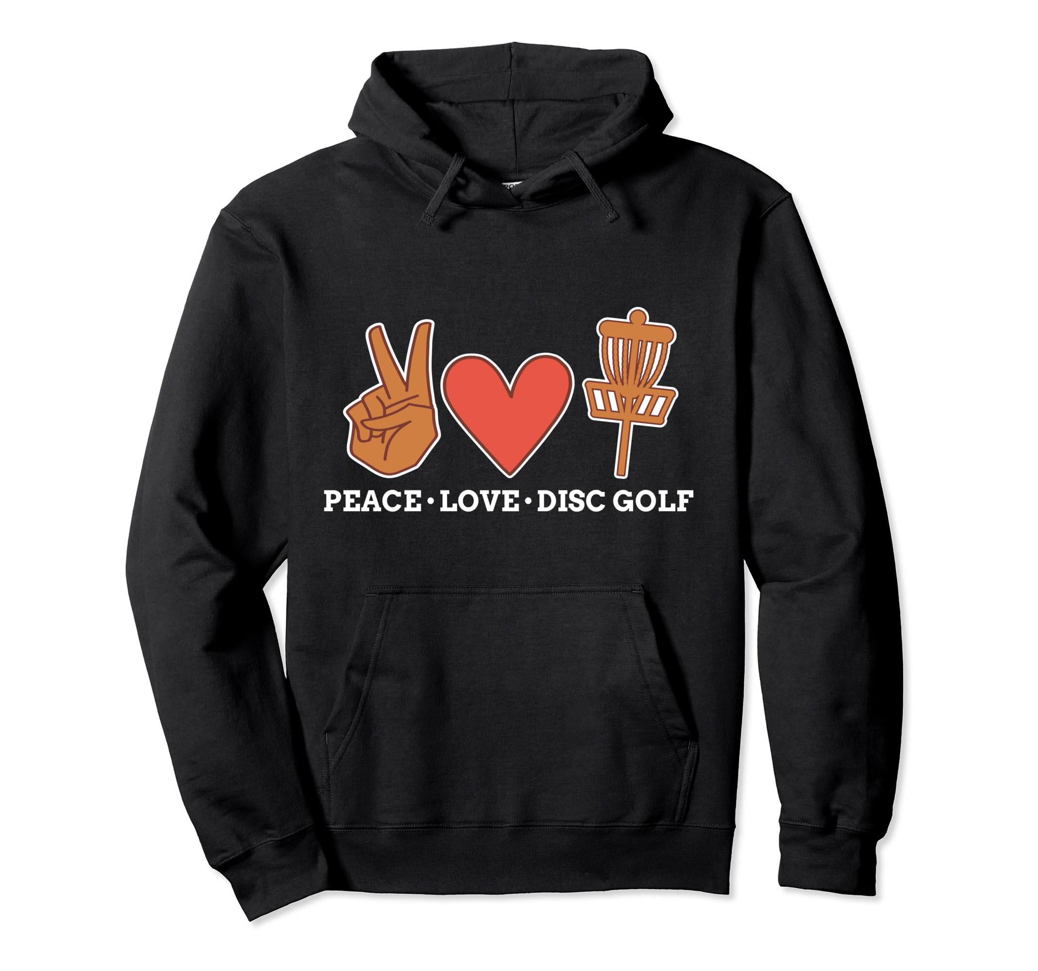 Peace Love Disc Golf Frisbee Golfer Hoodie - Trendy Graphic for Adults
