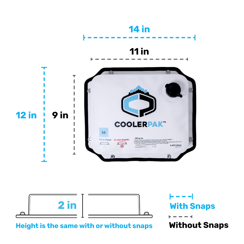 CoolerPak Ice Pack -Refillable Reusable  – Cold for Days – Non-Toxic, Leakproof, Potable Drinking Water Safe – Built Tough, Rolls Up for Storage