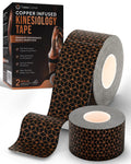 Copper Infused Kinesiology Tape – 2 Rolls (40 Precut Strips)