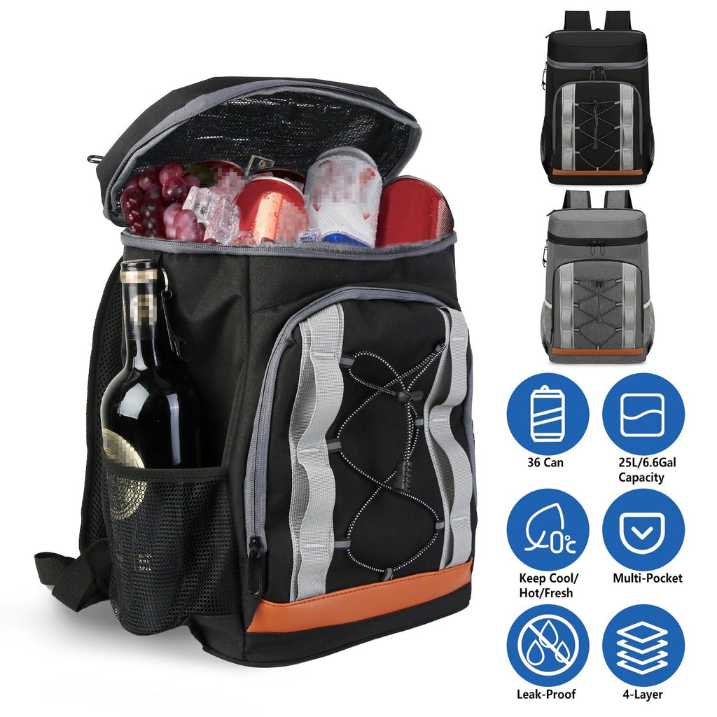 Cooler Backpack 36 Can Leakproof Insulated Cooler Backpack with 25L/6.6Gal for Picnic Camping Beach Hiking Fishing Travel