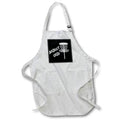 Apron - Basket case written near a white disc golf basket on black background. Stamp City - typography - disc golf