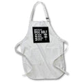 Apron - How to Play Disc Golf Throw Curse Find disc Repeat. White on black. Stamp City - typography - disc golf