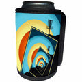 3dRose Phil Perkins - Disc Golf - Spinning Disc Golf Baskets - colorful hillside frisbee disc golf design - Can Cooler Bottle Wrap (cc_243440)
