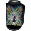 3dRose Phil Perkins - Disc Golf - Disc Golf Basket Silhouette - starburst tie dye disc golf basket design - Can Cooler Bottle Wrap (cc_243441)