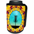 3dRose Phil Perkins - Disc Golf - Disc Golf Abstract Basket - colorful mandala frisbee disc golf design - Can Cooler Bottle Wrap (cc_243469)