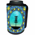 3dRose Phil Perkins - Disc Golf - Disc Golf Abstract Basket - blue and green disc golf graphic design - Can Cooler Bottle Wrap (cc_243471)