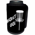 3dRose Basket case written near a white disc golf basket on... - Can Cooler Bottle Wrap (cc-382282)