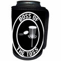 3dRose Boss of the Toss in a circle with disc golf basket and... - Can Cooler Bottle Wrap (cc-382295)