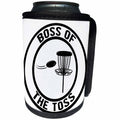 3dRose Boss of the Toss in a circle with disc golf basket and... - Can Cooler Bottle Wrap (cc-382296)