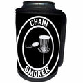 3dRose Chain Smoker in a circle with disc golf basket and disc... - Can Cooler Bottle Wrap (cc-382297)