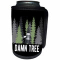 3dRose Damn Tree with disc golf basket in a row of pines on... - Can Cooler Bottle Wrap (cc-382299)