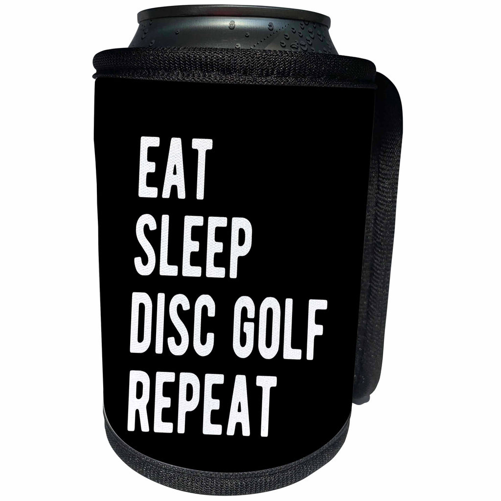 3dRose Eat Sleep Disc Golf Repeat in bold white lettering on... - Can Cooler Bottle Wrap (cc-382301)