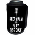 3dRose Keep Calm and Play Disc Golf with disc golf basket on... - Can Cooler Bottle Wrap (cc-382307)