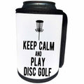 3dRose Keep Calm and Play Disc Golf with disc golf basket on... - Can Cooler Bottle Wrap (cc-382308)