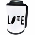 3dRose LOVE spelled with disc golf clipart. Black on white... - Can Cooler Bottle Wrap (cc-382310)