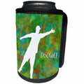 3dRose Perkins Designs Disc Golf - Disc Golf - enjoy this cool Disc Golfer putting with a creative and colorful background - Can Cooler Bottle Wrap (cc_39418)
