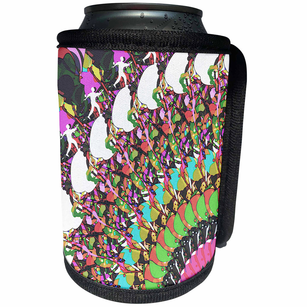 3dRose Perkins Designs Disc Golf - Abstract Disc Golf Putter - sports image features colorful frisbee disc golf puttter - Can Cooler Bottle Wrap (cc_53331)