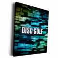 3dRose Disc Golf - colorful graphic design of disc golf text... - Museum Grade Canvas Wrap (cw_173455)