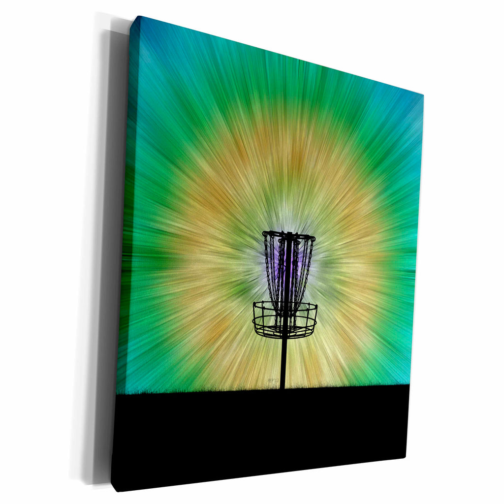 3dRose Tie Dye Disc Golf Basket - colorful disc golf tie dye... - Museum Grade Canvas Wrap (cw_173456)