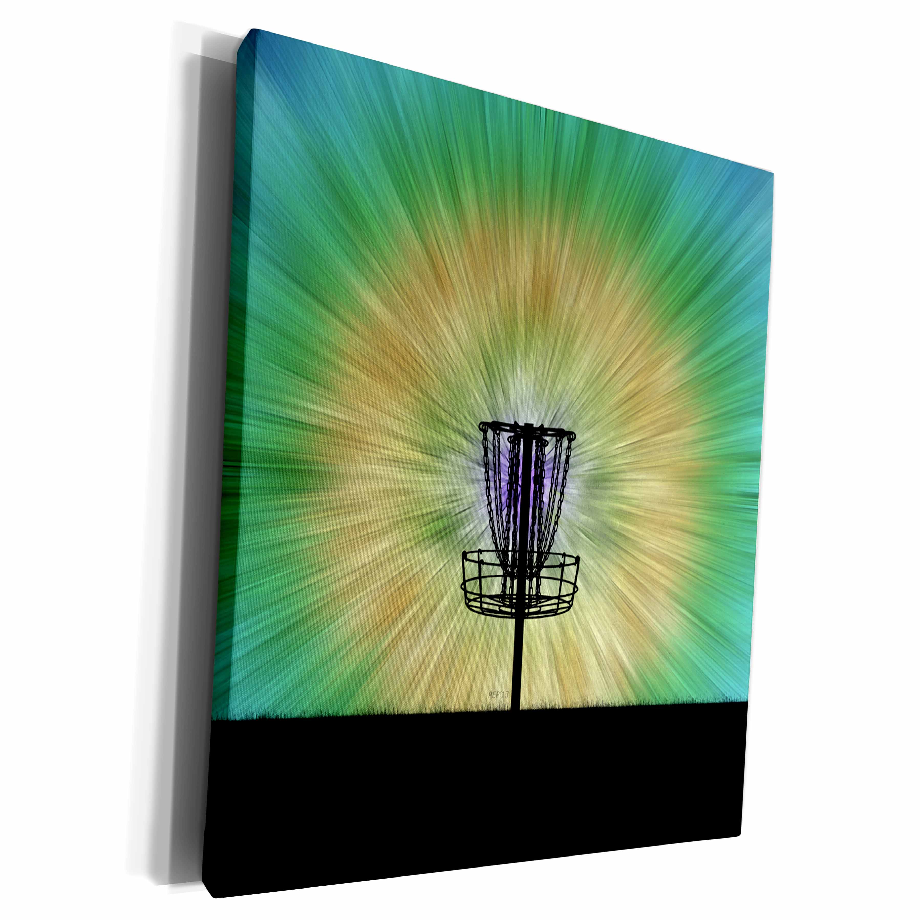 3dRose Tie Dye Disc Golf Basket - colorful disc golf tie dye... - Museum Grade Canvas Wrap (cw_173456)