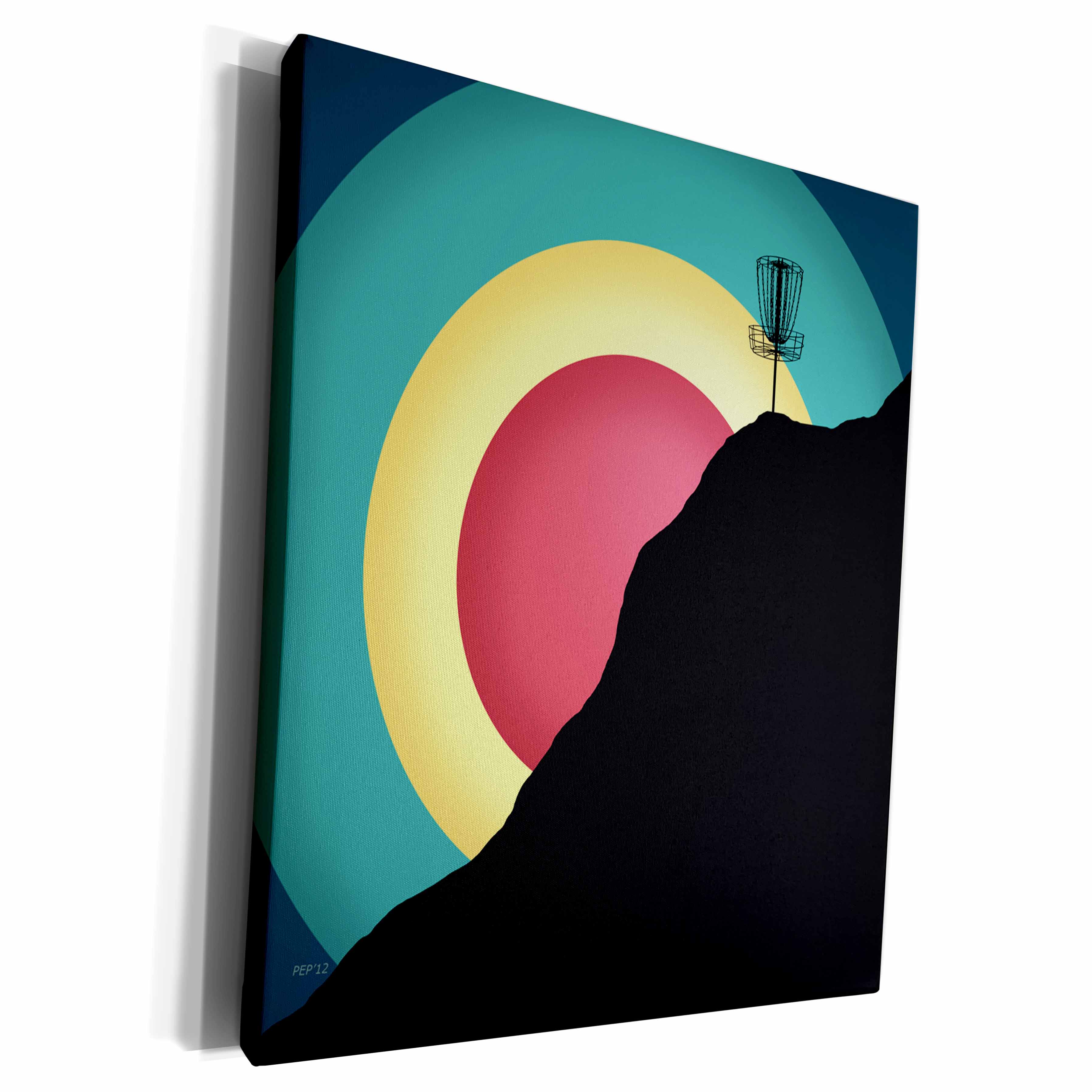 3dRose Extreme Disc Golf - colorful circles and disc golf... - Museum Grade Canvas Wrap (cw_173738)