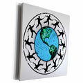 3dRose Disc Golfing Planet Earth - disc golfers throwing... - Museum Grade Canvas Wrap (cw_173739)