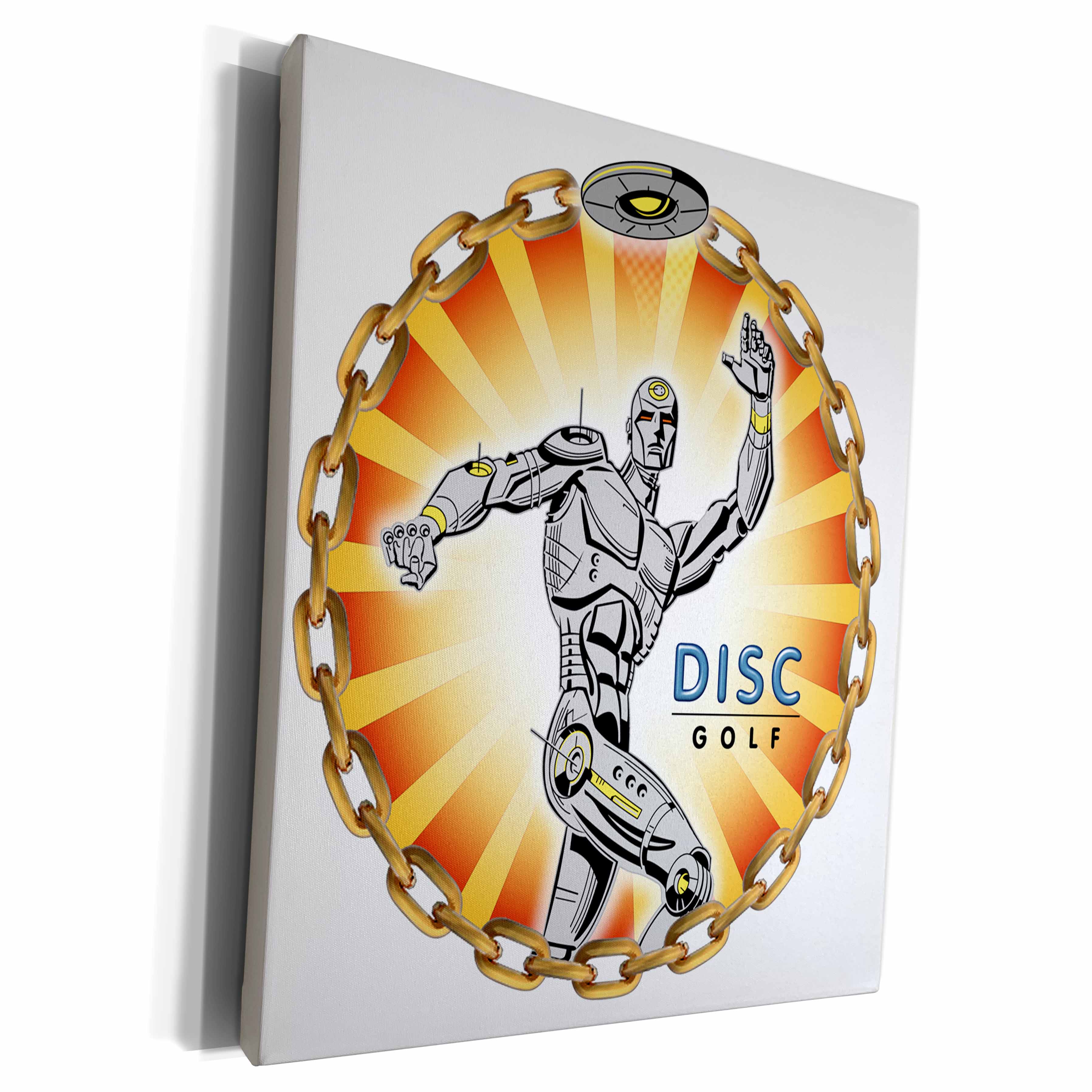 3dRose Robot Thrower 2 a mechanical robot throws frisbee... - Museum Grade Canvas Wrap (cw_19245)