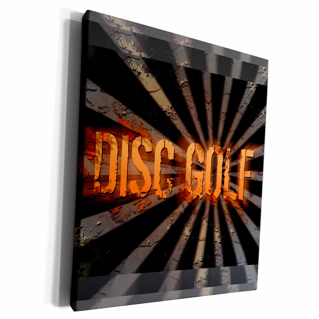 3dRose Grunge Explosion disc golf text with grunge and... - Museum Grade Canvas Wrap (cw_19462)