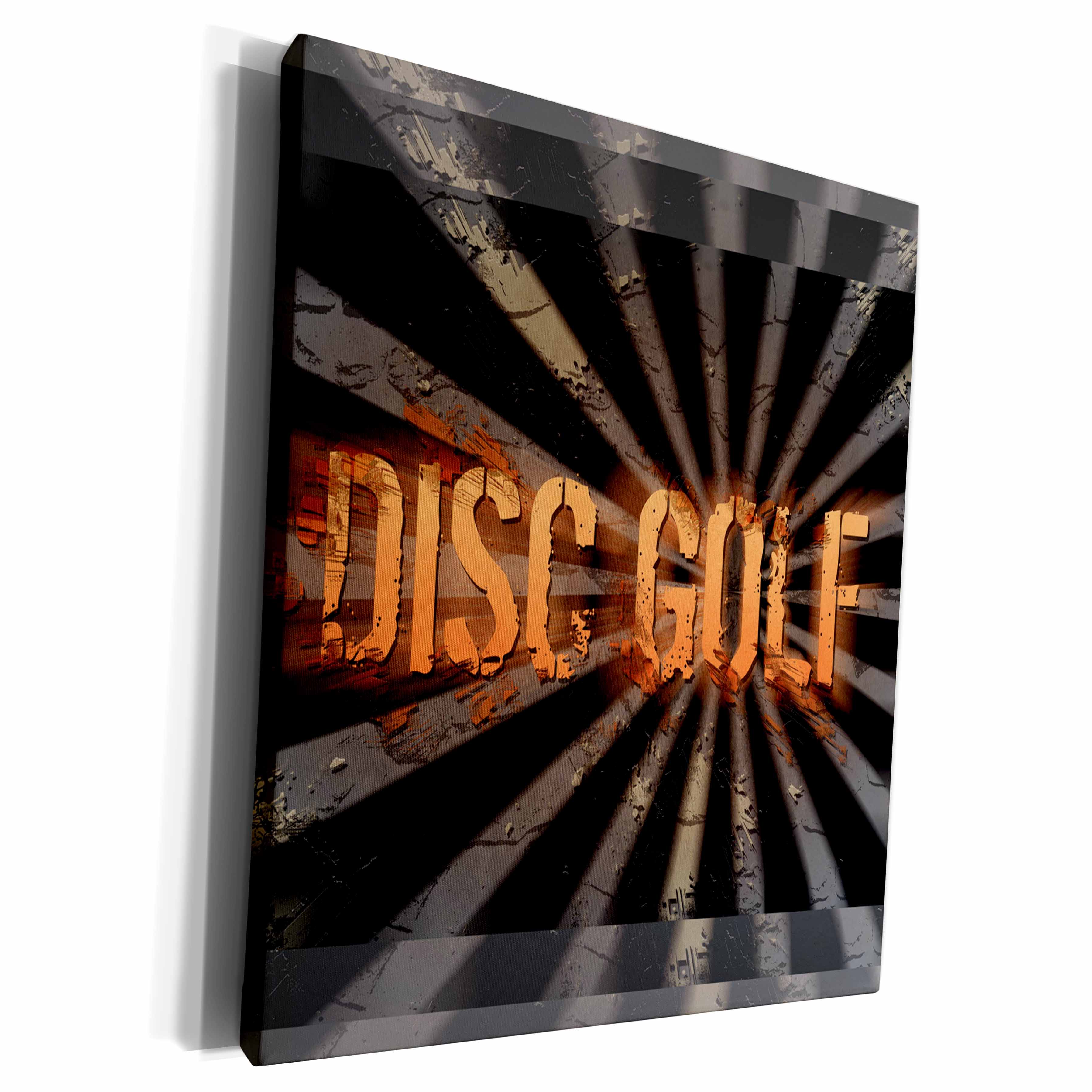 3dRose Grunge Explosion disc golf text with grunge and... - Museum Grade Canvas Wrap (cw_19462)