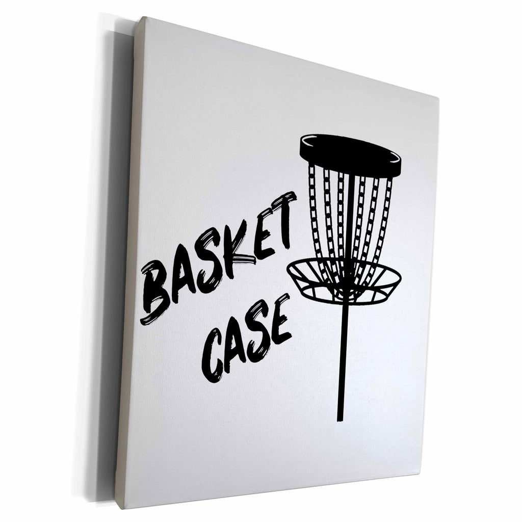 3dRose Basket case Written Near a Black disc Golf Basket on... - Museum Grade Canvas Wrap (cw-382283)