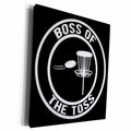 3dRose Boss of the Toss in a circle with disc golf basket... - Museum Grade Canvas Wrap (cw-382295)