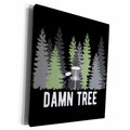 3dRose Damn Tree with disc golf basket in a row of pines on... - Museum Grade Canvas Wrap (cw-382299)