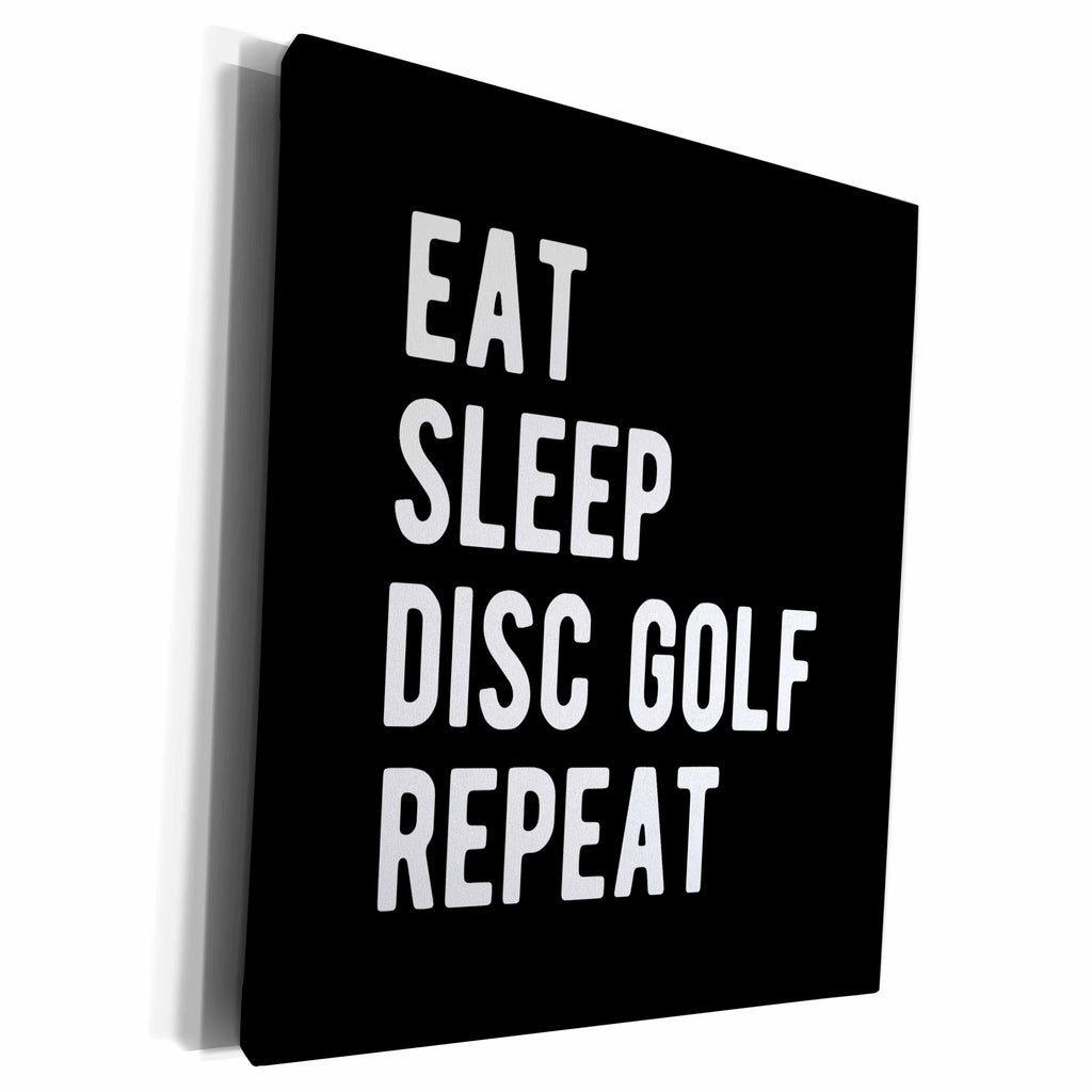 3dRose Eat Sleep Disc Golf Repeat in bold white lettering on... - Museum Grade Canvas Wrap (cw-382301)