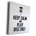 3dRose Keep Calm and Play Disc Golf with disc golf basket on... - Museum Grade Canvas Wrap (cw-382308)