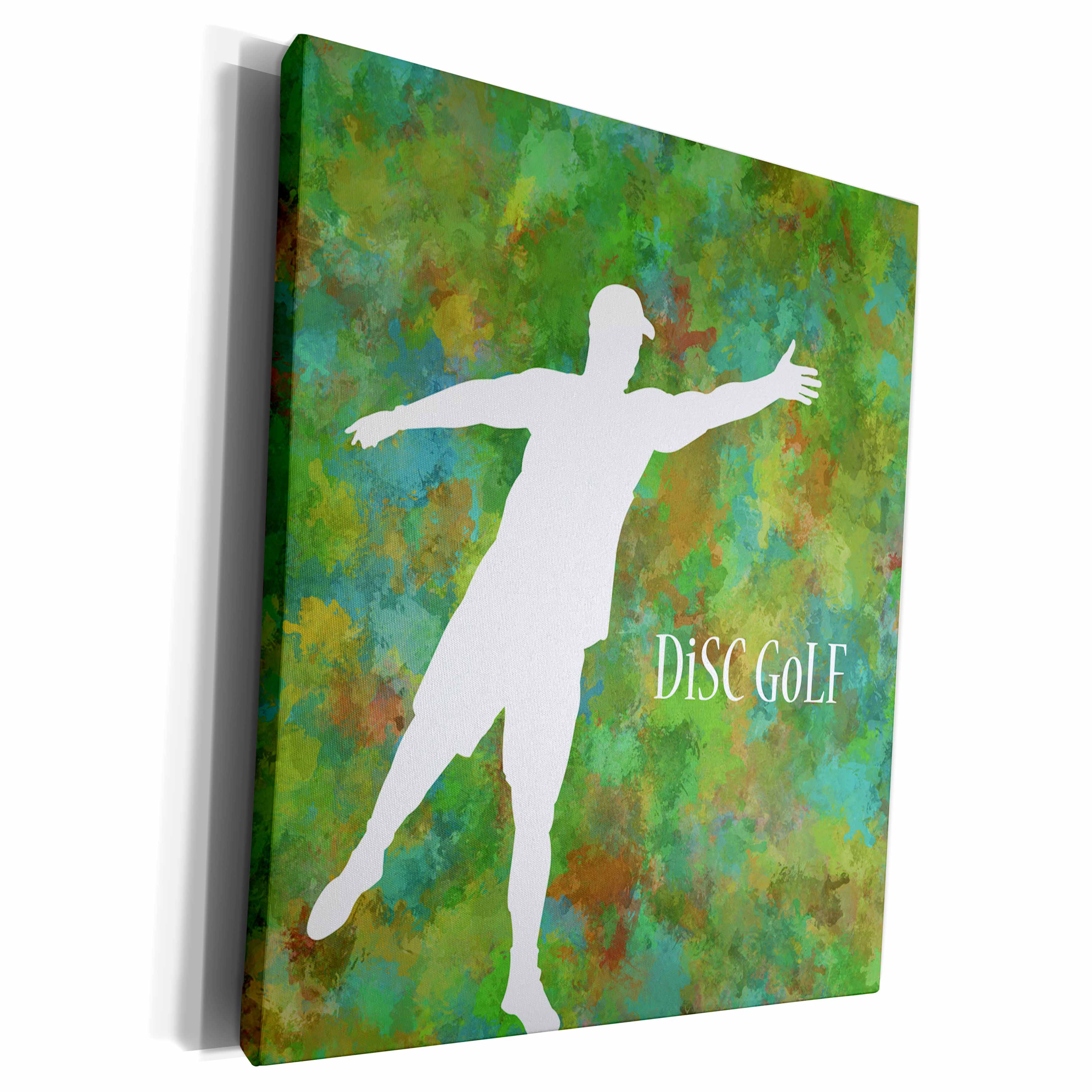 3dRose Disc Golf - enjoy this cool Disc Golfer putting with a... - Museum Grade Canvas Wrap (cw_39418)