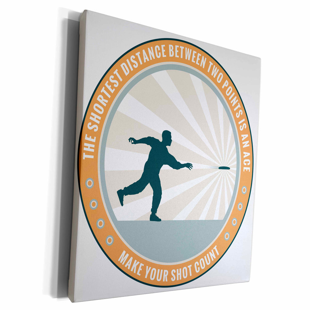 3dRose Make Your Shot Count - frisbee disc golf graphic... - Museum Grade Canvas Wrap (cw_52687)