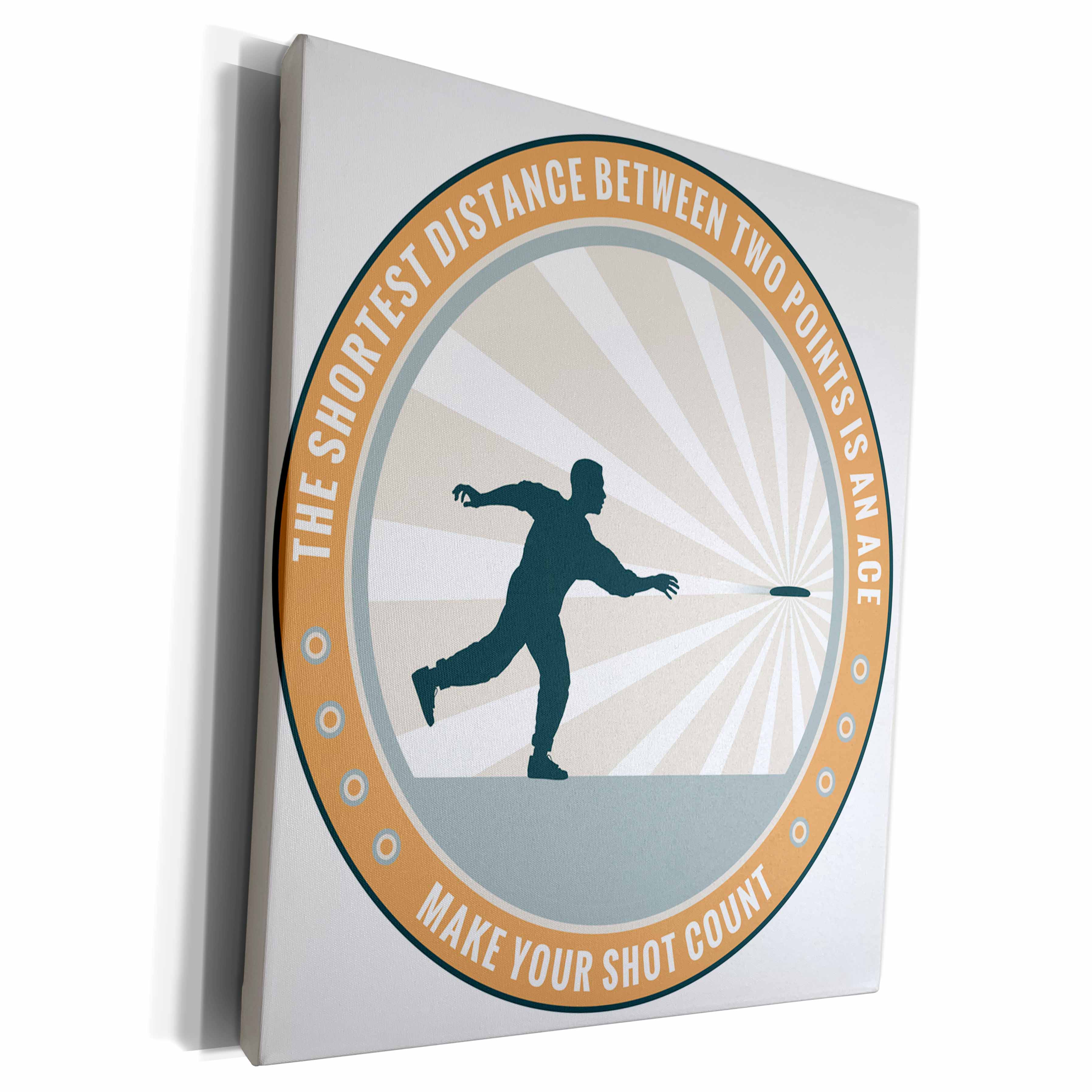 3dRose Make Your Shot Count - frisbee disc golf graphic... - Museum Grade Canvas Wrap (cw_52687)